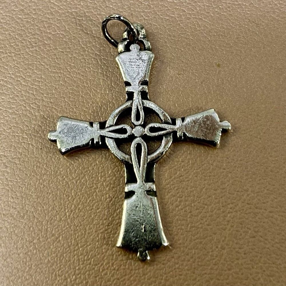 JAMES AVERY *RETIRED* Sterling Silver Handbell Religion Cross Pendant RARE